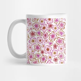 Colorful Pink Beige Flowers Mug